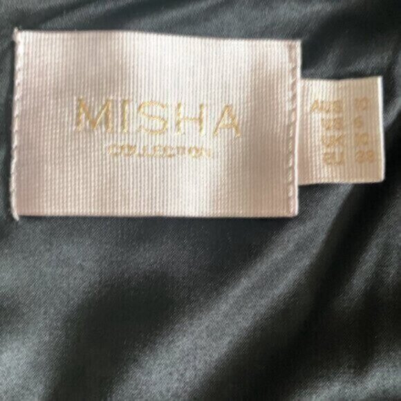 Misha Collection Black  High Neck Mini Dress With Blouson Sleeve - Picture 11 of 14